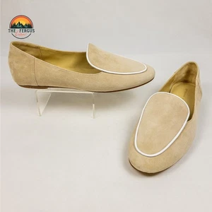 NEW Etienne Aigner Camille Nude Suede Leather Loafer Slip On Shoe Size 8 - Picture 1 of 12