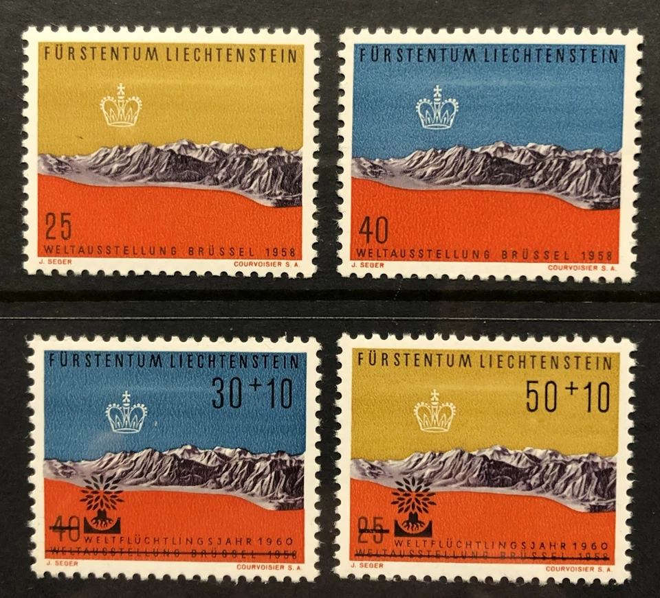 Sobreimpresiones Liechtenstein 324-325, B22-23 como nuevo casi nuevo completo Feria Mundial de Bruselas Foto 1 de 1