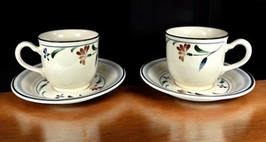 Juego de 2 tazas y platillos con patas Shannon Spring de Noritake Keltcraft Irlanda - Imagen 1 de 15