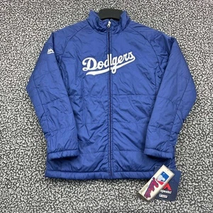 Los Angeles LA Dodgers Puffer Jacket Youth Medium 10-12 Majestic Full Zip New M - Picture 1 of 7