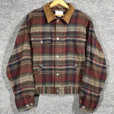 Jaqueta polo caminhoneiro vintage anos 90 Ralph Lauren lã masculina grande xadrez country RRL - Imagem 1 de 4