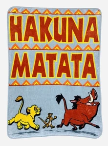 Vintage Disney Der König der Löwen Hakuna Matata Simba Timon Pumbaa Babydecke 4x3 - Bild 1 von 6
