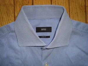 HUGO BOSS MEN'S SHARP FIT CUTAWAY DRESS SHIRT SIZE 15 1/2 & 32-33 HARDLY WORN! - Picture 1 of 9