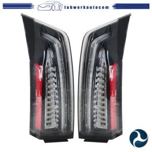 For 2013-2018 Cadillac ATS Sedan LED Light Bar Black Tail Lights Brake Lamp Pair - Picture 1 of 16