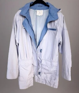 Mulberry Street Womens Vintage Lined Windbreaker Lavender Detachable Hood Large - Picture 1 of 17