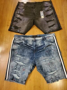 Jordan Craig Legacy Edition Distressed, Paint, Shorts 2 Pair Big Man Size 50 - Picture 1 of 9