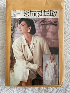 Uncut Mock Wrap Dress and lined jacket size 12 adjustable for petite - Picture 1 of 2