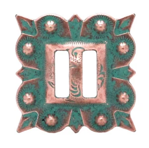 Slotted Square Concho Copper Patina 1-1/4" 7485-90S - Picture 1 of 1