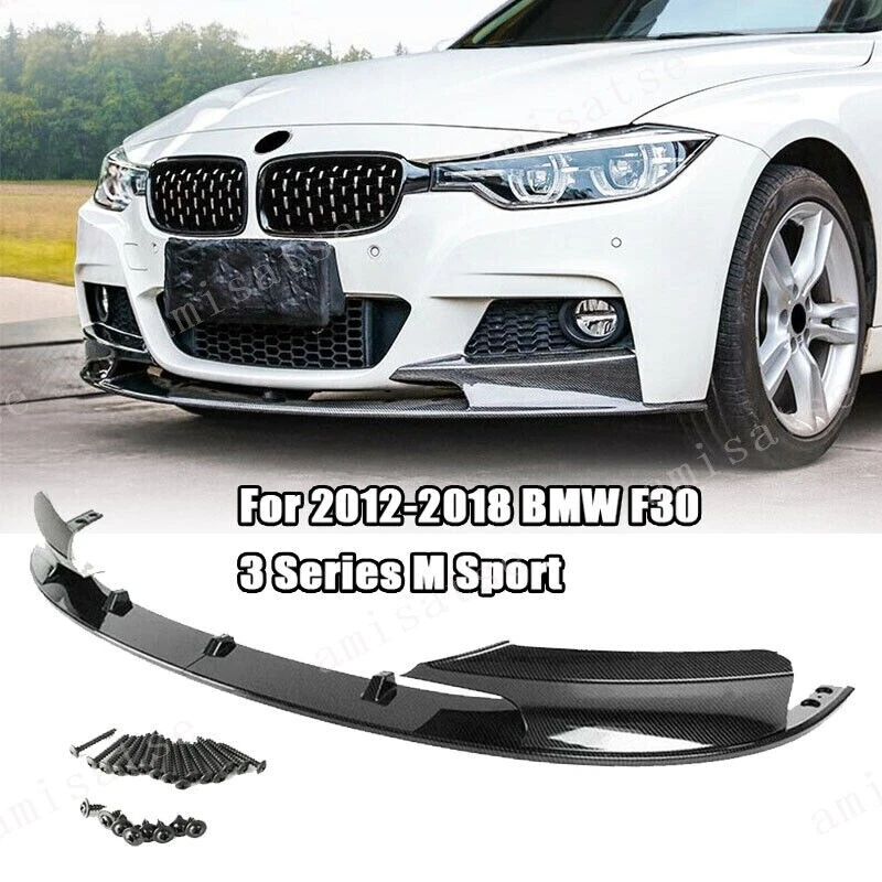 Car Front Bumper Spoiler Lip For 2012-2018 BMW F30 3 Series M Sport Carbon Fiber - Image 1 of 4