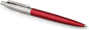 Parker Jotter Gel Pen Kensington Red Chrome Trim Medium Nib Black Ink Gift Boxed - Picture 1 of 8