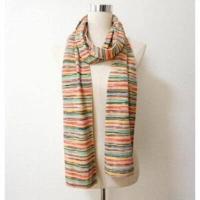 Missoni Estola Tejida A Rayas Multicolor 25.5×202cm Elegante Accesorio de Invierno Foto 1 de 4