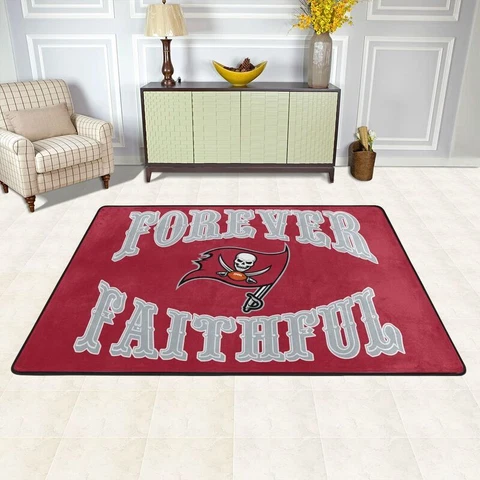 Forever Faithful Tampa Bay Buccaneers Fan Carpet Anti-skid Floor Blanket 36*24in Cover
