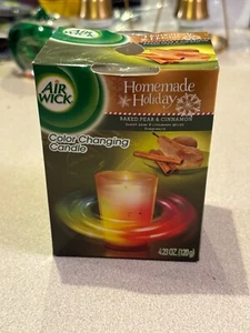 AIR WICK Baked Pear & Cinnamon Color Changing Candle 4.23 Oz Discontinued 2013 - Picture 1 of 5