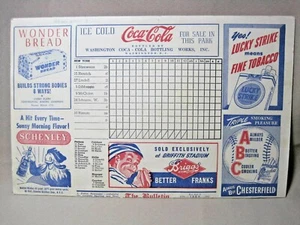 New York Yankees 47-48 DiMaggio & Rizzuto Baseball Scorecard Washington Senators - Picture 1 of 9