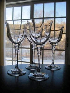 (4) TOWLE TUDOR WATER GOBLETS~8.5" LEAD CRYSTAL~MULTISIDED STEM~EUC - Picture 1 of 5