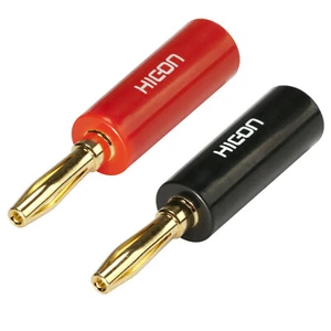 HICON 4,2mm Bananenstecker echtvergoldet 2er Set Schraubklemme HI-BM01-BLK -RED - Bild 1 von 4