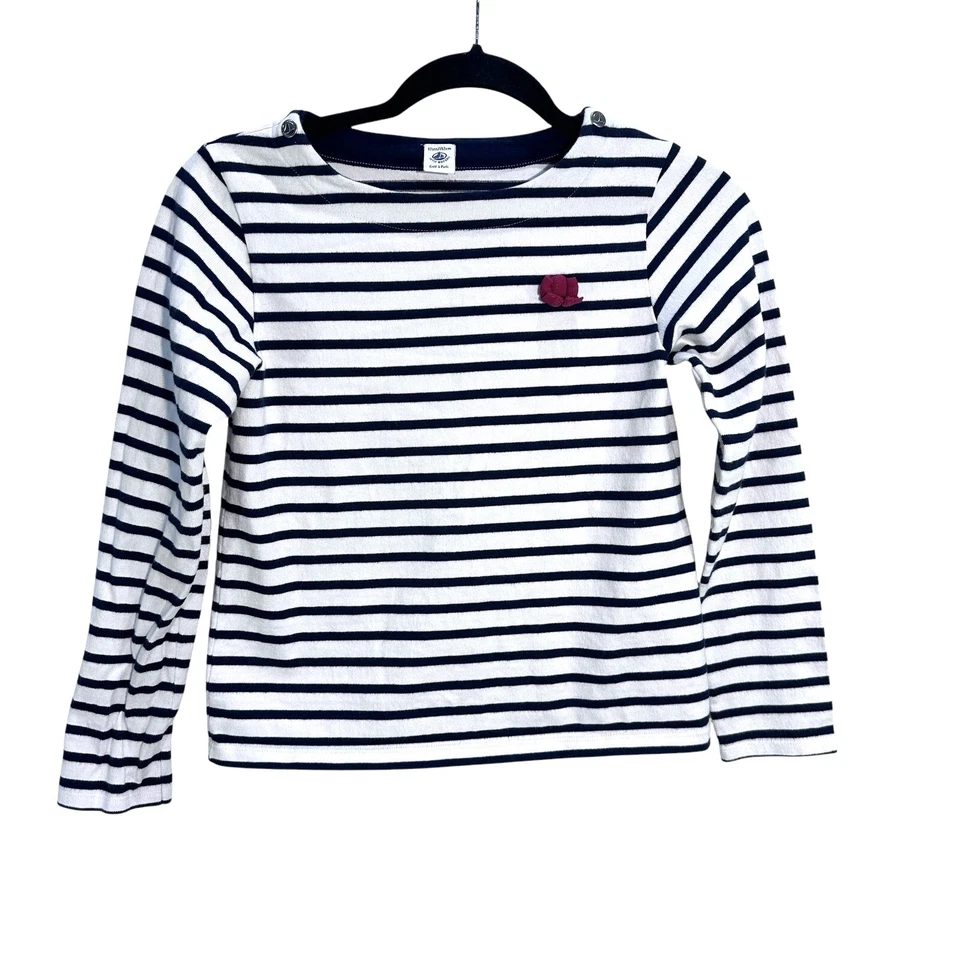 Top PETIT BATEAU Juvenil Marinero Rayas Cuello Redondo Manga Larga Algodón Rosa 12ans Foto 1 de 4