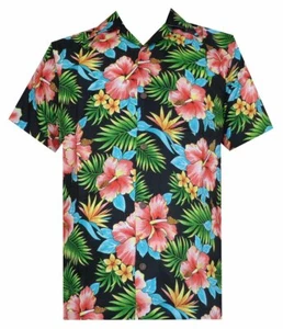Camisa hawaiana para hombre toda flor playa Aloha fiesta informal vacaciones manga corta - Imagen 1 de 30