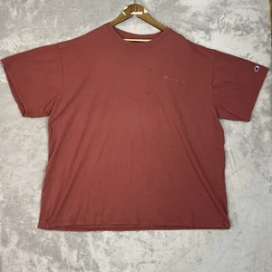 Vintage Blank Champion Red Chili Color T Shirt Mens Size 2XL Embroidered Logo - Picture 1 of 9