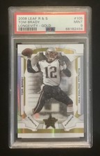 2008 leaf rookies & stars #105 tom brady; gold longevity /50  PSA 9  (POP 2, 2^)