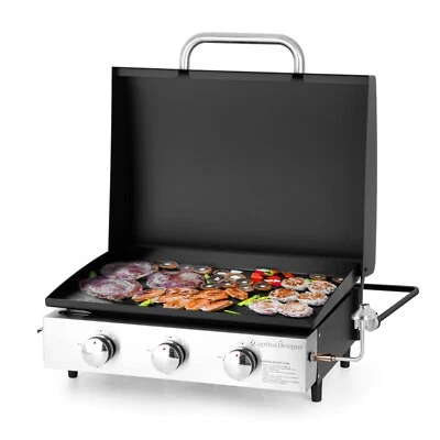 Parrilla de gas de mesa de 3 quemadores con cubierta 24000 BTU cocina al aire libre barbacoa Foto 1 de 4