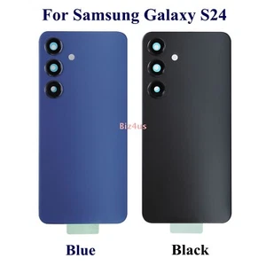 Vitre arrière de remplacement pour porte batterie avec objectif pour Samsung Galaxy S24 - Photo 1 sur 8