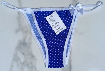Cute Polka-Dotted Tanga Panties Made In Brazil. Great Price + Free Shipping - Image 1 of 4