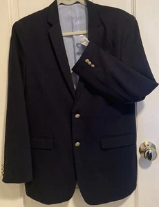 Izod Boy’s Navy Blue Blazer Fully Lined Year Round Brass Buttons Size 20 H Husky - Picture 1 of 10