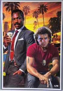 Mel Gibson and Danny Glover "Lethal Weapon" Limited Lithograph 13x19 inches #/30 - Bild 1 von 1
