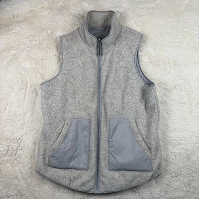 Chaleco Smartwool Anchor Line Mujer M Gris Cremallera Completa Reversible Lana Sherpa Exterior Foto 1 de 4