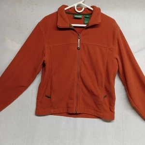 LL Bean Fleece Zip Up Men Small Inside Pockets Rust - Picture 1 of 8