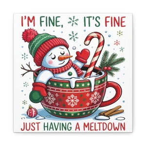 Arte da parete su tela, decorazione natalizia divertente, stampa natalizia divertente, casa festiva - Foto 1 di 29