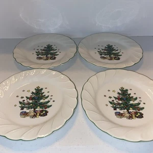 Nikko HAPPY HOLIDAYS Salad/Dessert Plates Japan Porcelain VTG 1982 Set Of 4 - Picture 1 of 6