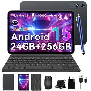 2025 TABWEE T60PRO 13.4"Android 15 Tablet 24GB+256GB 10000mAh 5G WiFi & Keyboard - Picture 1 of 8