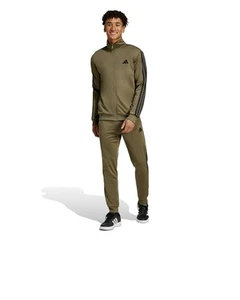Tuta Intera Completa Full Tracksuit UOMO Adidas Basic 3-Stripes Verde Oliva - Imagen 1 de 14