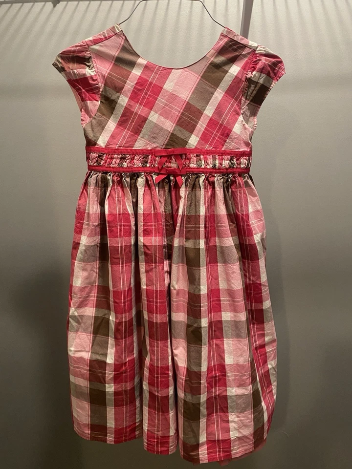 Vestido Gymboree Cuadros Rosa Marrón Magenta Línea A 9 Poco Uso Excelente Estado Foto 1 de 3
