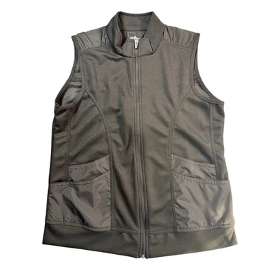 Charles River 服装女式 Ashby 混合媒体背心大号黑色全新带标签 — 第 1/4 张图片