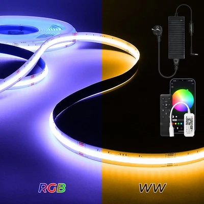 5M WIFI COB LED Streifen RGBW/RGBWW LED Stripe Band Alexa APP Dimmar Leiste 24V - Bild 1 von 4