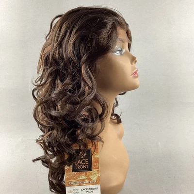 It’s a Wig Encaje Brillante Ondulado #P4/30 Marrón Miel Encaje Frontal Premium Peluca Sintética Foto 1 de 4