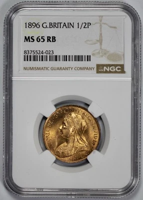 1896 Great Britain 1/2P Half Penny NGC MS 65 RB - Image 1 of 4