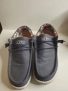 Hey Dude Herren Größe 12 Wally Stretch gewaschen blau Denim Canvas Slipper Schuhe - Bild 1 von 13