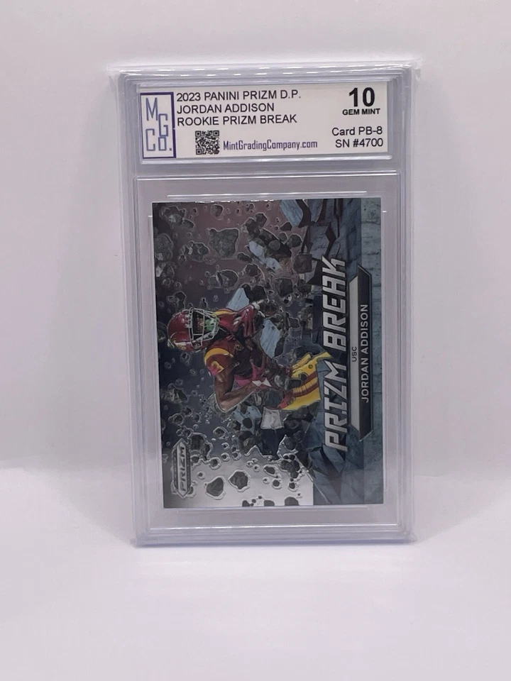 2023 PANINI PRIZM D.P. JORDAN ADDISON PRIZM BREAK ROOKIE MGCo. Gem Mint 10 - Image 1 of 1