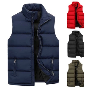 Men Women Autumn & Winter Fashion Casual Solid Color Zipper Collar Sleeveless - Picture 1 of 22