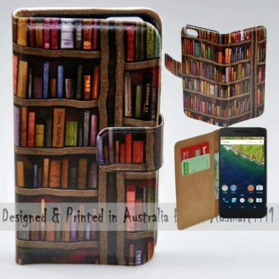 For Google Pixel Series - Bookshelf Theme Print Wallet Mobile Phone Case Cover - Image 1 of 3