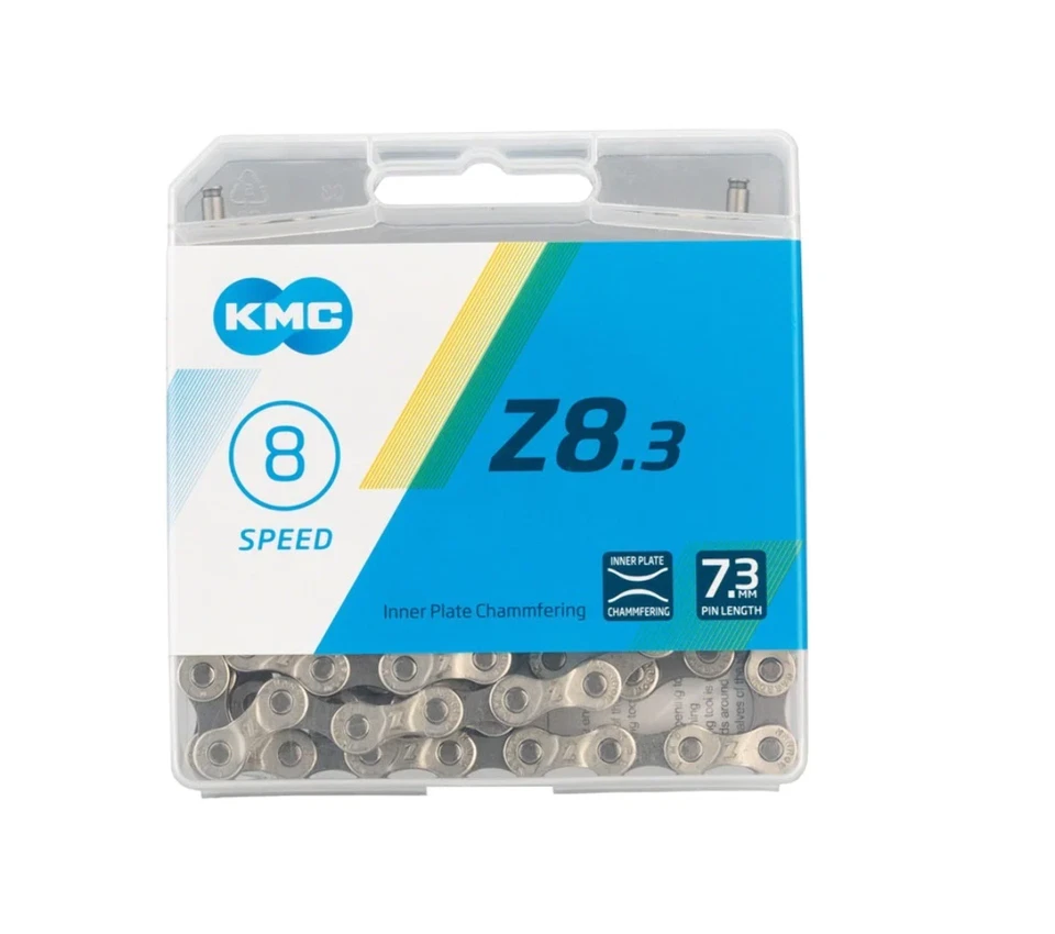 KMC Z8.3 Bicycle Chain 8-Speed with Reusable Masterlink Silver Gray - Image 1 of 1