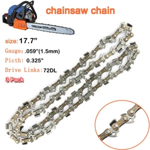 3x Ersatzkette Sägekette 18" 45cm 0,325 (1,5mm) 72 TG Für Kettensäge Husqvarna - Picture 1 of 10