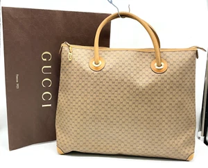 Authentic Gucci GG Micro PVC Leather Brown Tote Bag 002.4868.39 W/Bag NS060247 - Picture 1 of 21