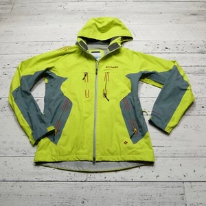 Columbia Omni-Dry Jacket Mens M Yellow Gray Hooded Raincoat Breathable - Bild 1 von 13