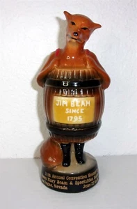 JIM BEAM GAMBLER FOX IN BARREL PAPERWEIGHT 11TH CONV. LAS VEGAS REGAL CHINA 1981 - Picture 1 of 3