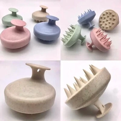 Wheat Straw Silicone Head Wash Clean Care Hair Root Itching Scalp Massage Comb - Image 1 of 4